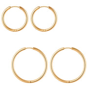 2er Set Creolen Edelstahl gelbgold