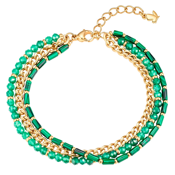 Armband Achat/Malachit