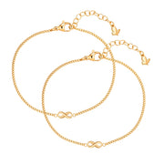 2er Set Armbännder Edelstahl gelbgold - Freundschaft