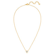 Set (Kette + Ohrstecker) Edelstahl gelbgold Zirkonia weiß - Liebe