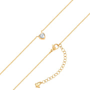 Set (Kette + Ohrstecker) Edelstahl gelbgold Zirkonia weiß - Liebe