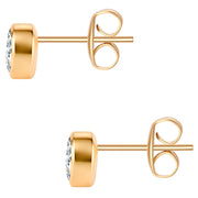 Set (Kette + Ohrstecker) Edelstahl gelbgold Zirkonia weiß - Liebe
