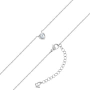 Set (Kette + Ohrstecker) Edelstahl Zirkonia weiß - Liebe