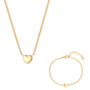 Set (Kette + Ohrstecker) Edelstahl gelbgold - Mama