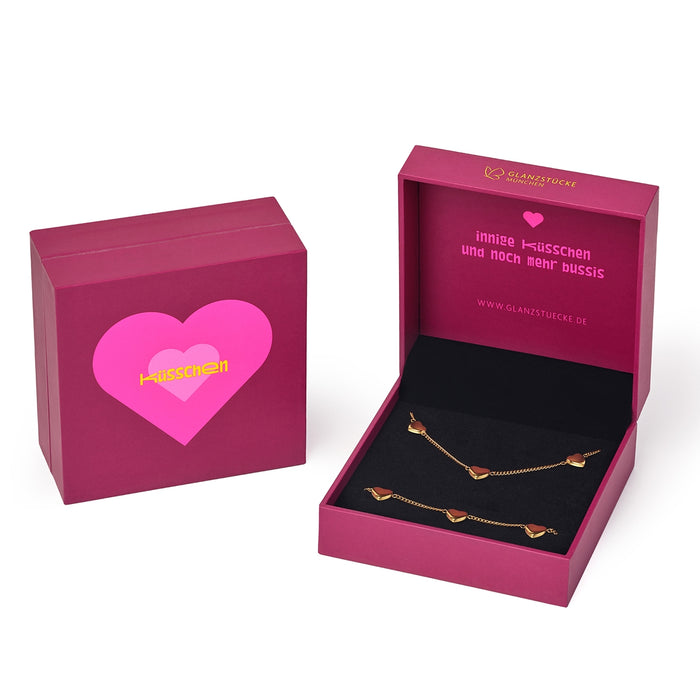 Set (Kette + Ohrstecker) Edelstahl gelbgold - Mama
