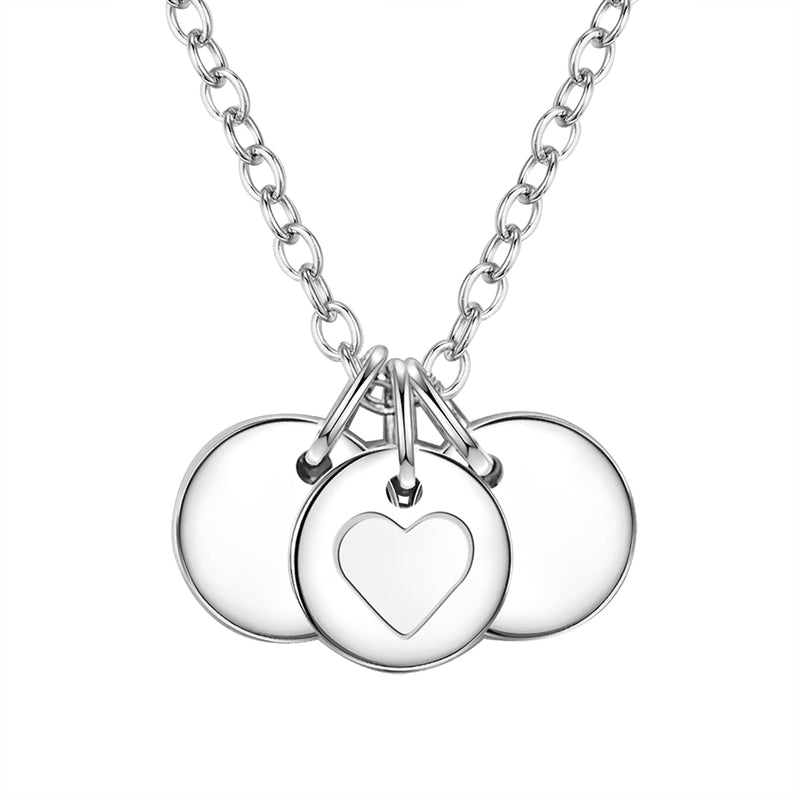 Herz Kette silber Plättchen