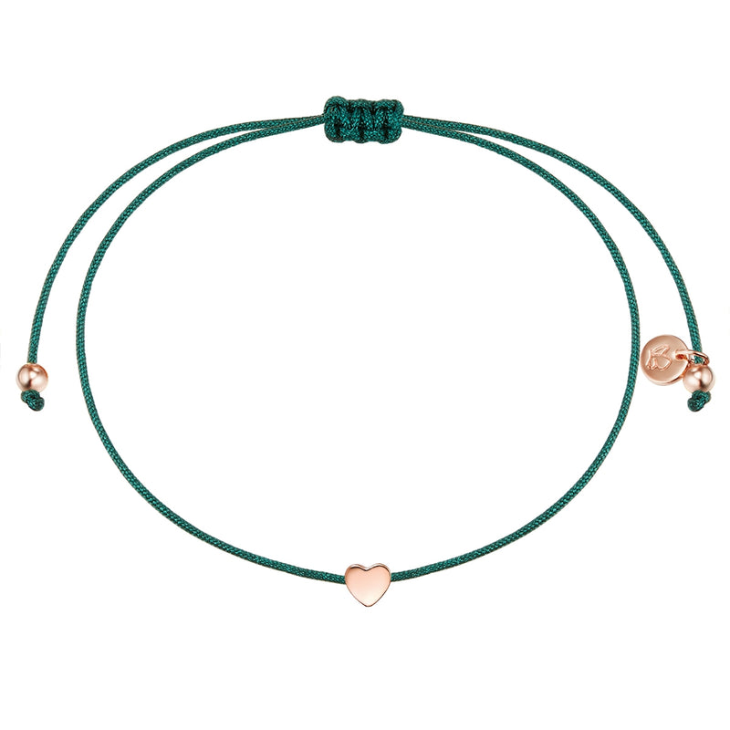 Textil-Armband HERZ mini grün/roségold