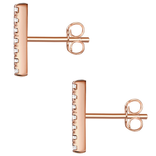Ohrstecker roségold Stab Zirkonia