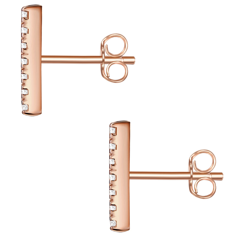 Ohrstecker roségold Stab Zirkonia