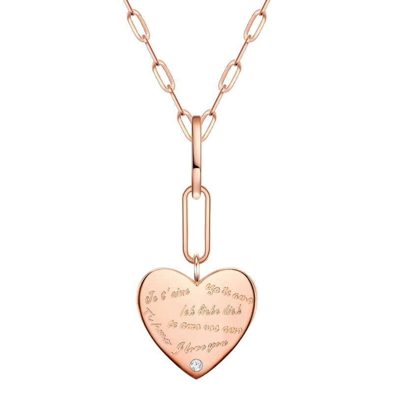Herz Kette roségold mit Text