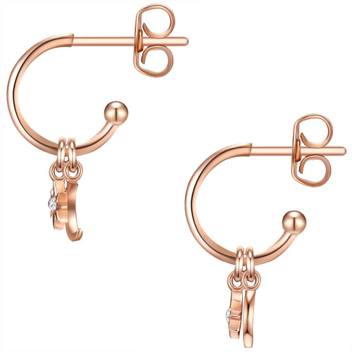 Ohrstecker roségold Halbmond Stern