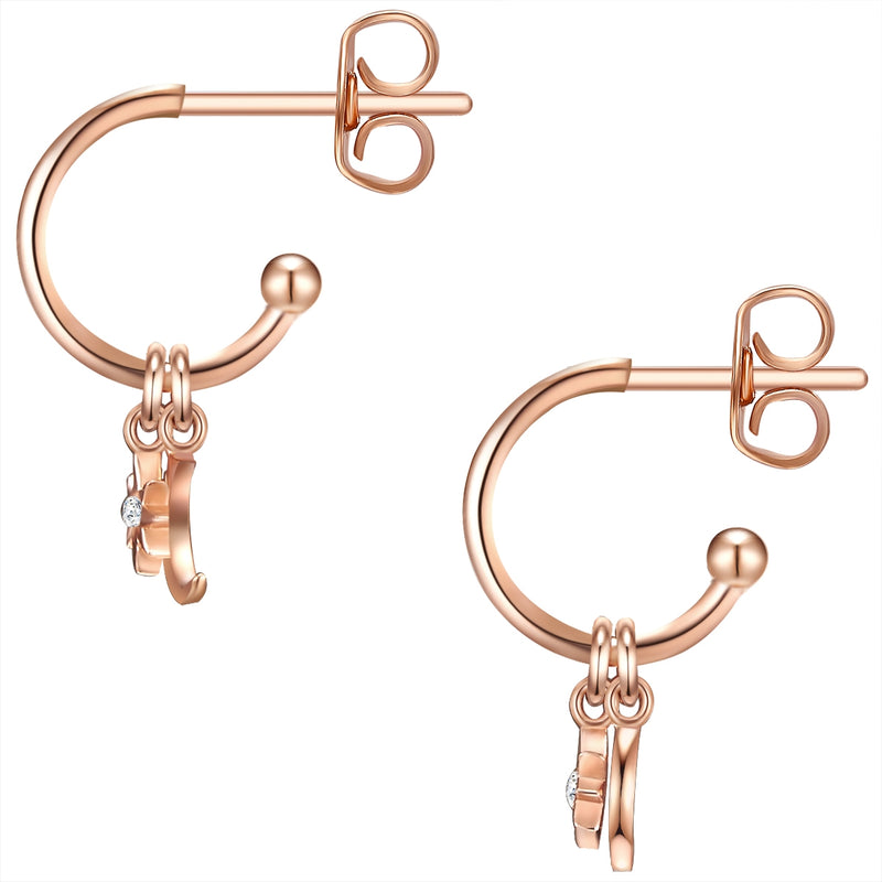 Ohrstecker roségold Halbmond Stern