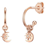 Ohrstecker roségold Halbmond Stern