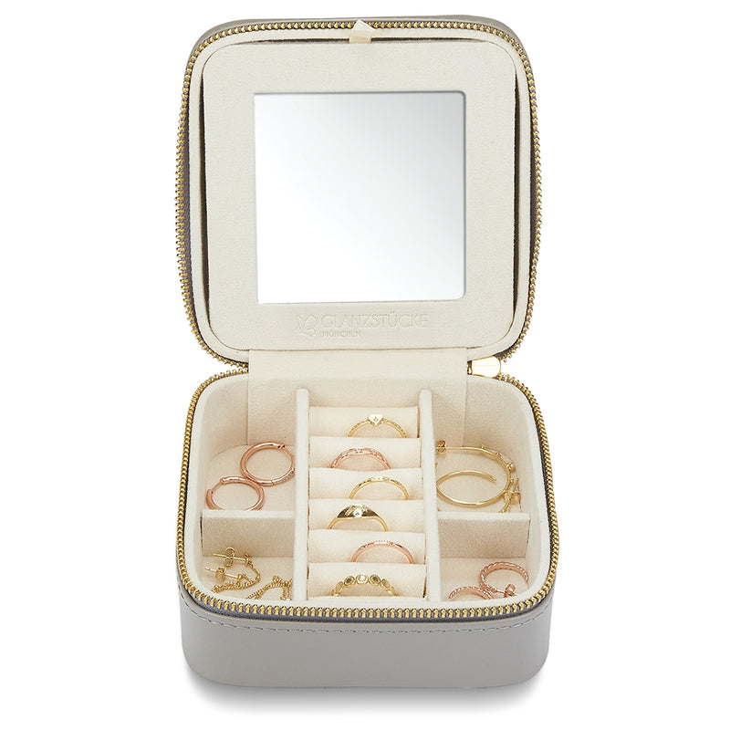 Schmuck Organizer mit Spiegel Medium grau