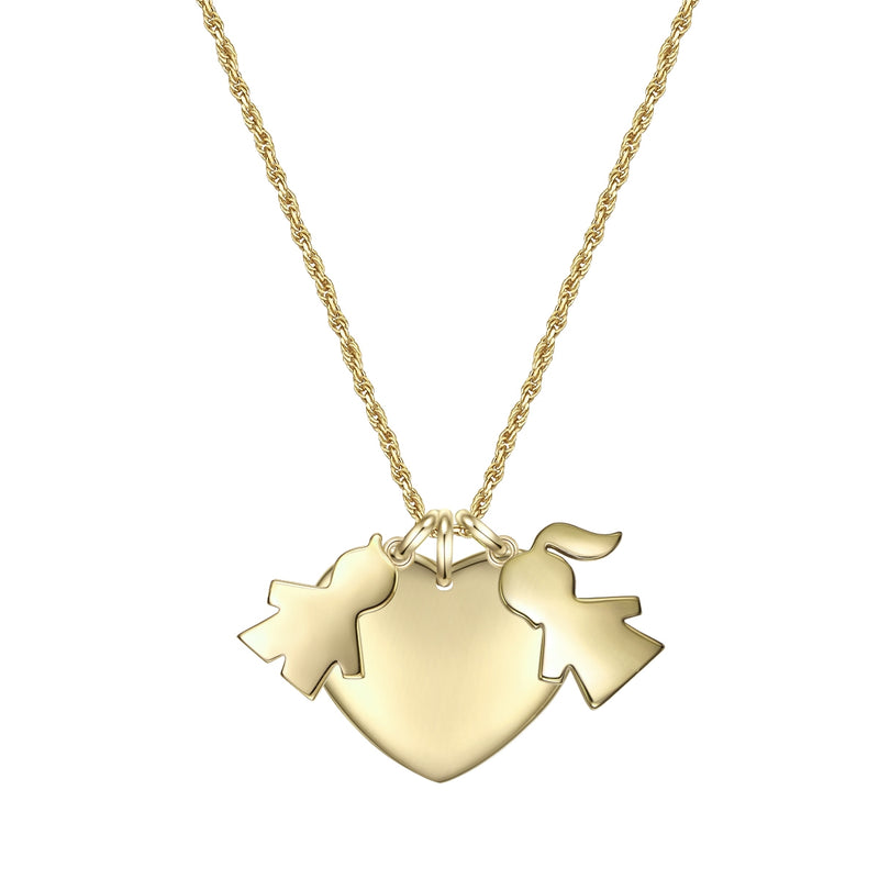 Kette KINDERFIGUREN/HERZ gelbgold