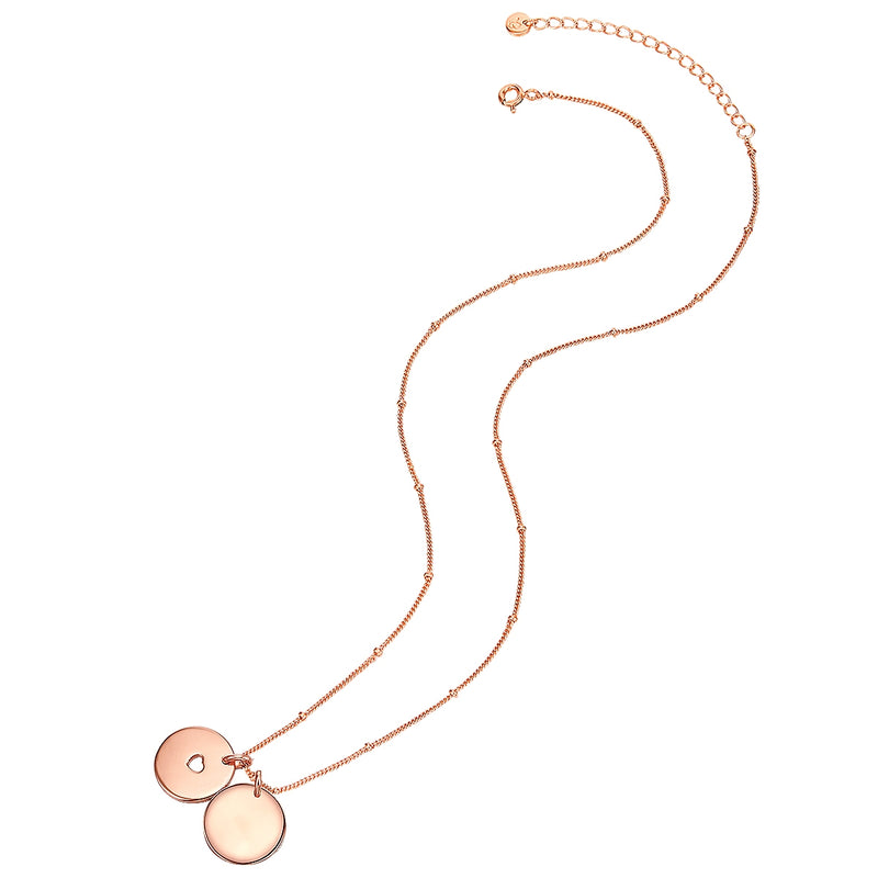 Kette PLÄTTCHEN-ANHÄNGER mit Herz roségold