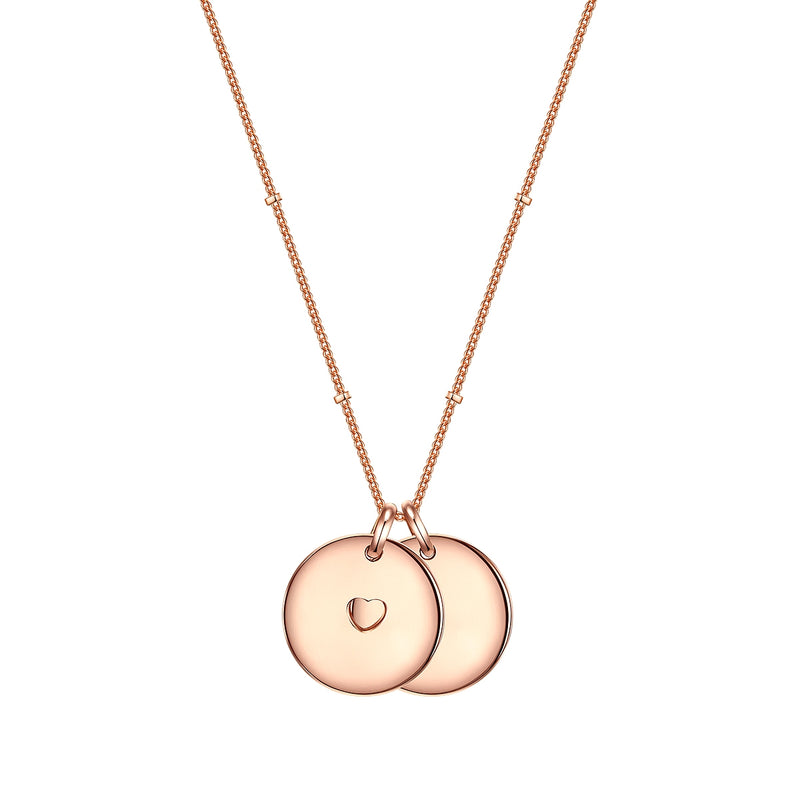 Kette PLÄTTCHEN-ANHÄNGER mit Herz roségold