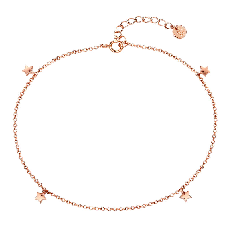 Fußkettchen roségold Sterne