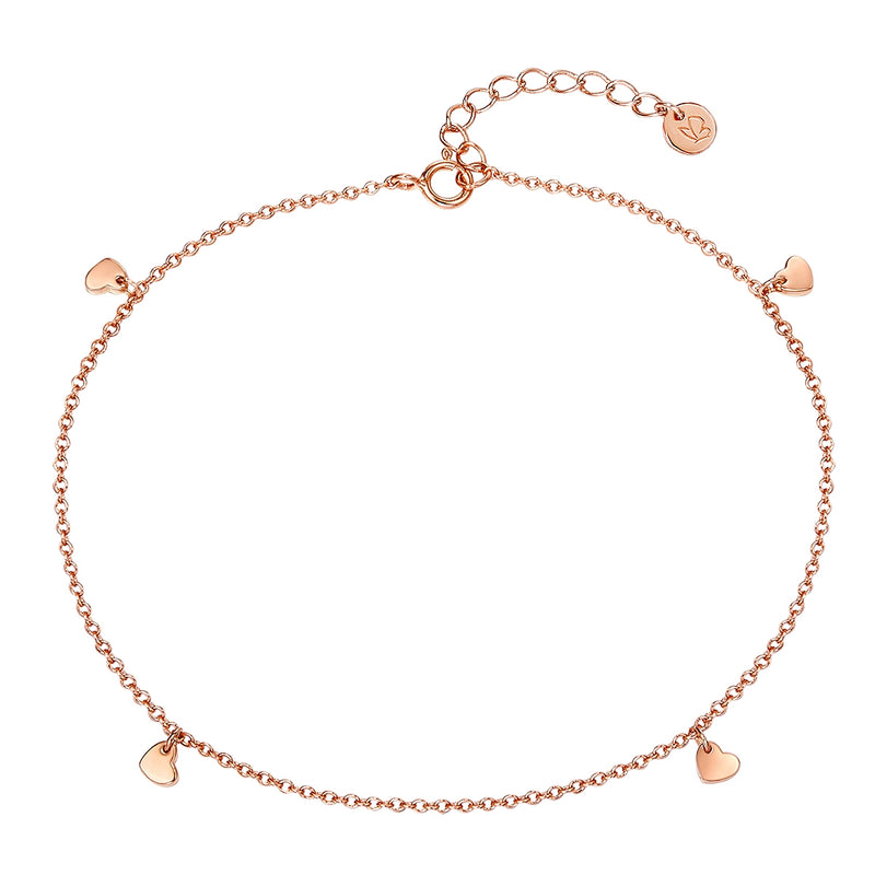Fußkettchen roségold Herz