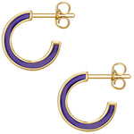 Creolen mit Emaille lila gelbgold