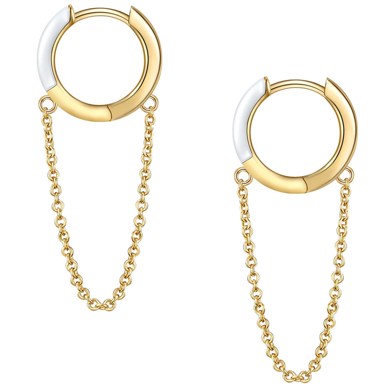 Goldene Creolen Emaille