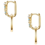 Ohrhänger gelbgold mit Zirkonia und Perlen