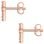 Ohrstecker roségold Kreuz Zirkonia