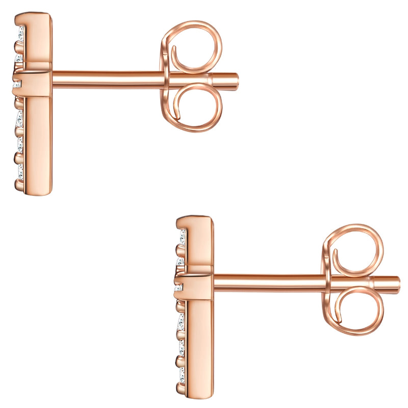 Ohrstecker roségold Kreuz Zirkonia