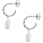 Creolen mit Perlen Chunky silber