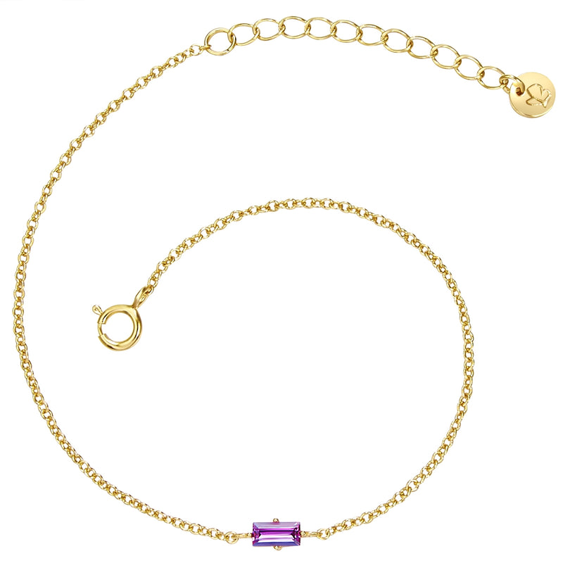 Armband mit Zirkonia lila gelbgold