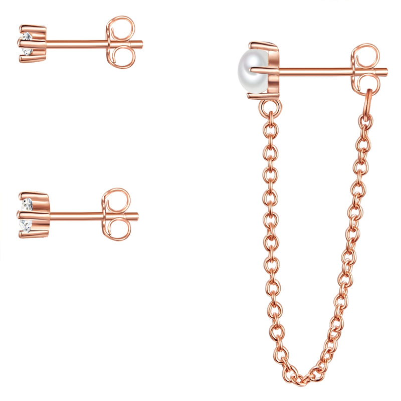 Ohrstecker Set 3er roségold