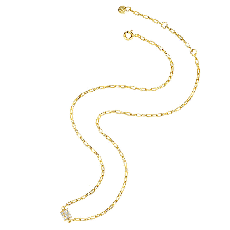 Glieder-Kette mit Zirkonia gelbgold