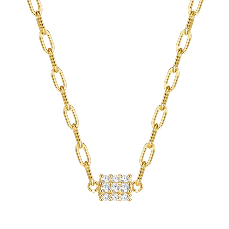 Glieder-Kette mit Zirkonia gelbgold