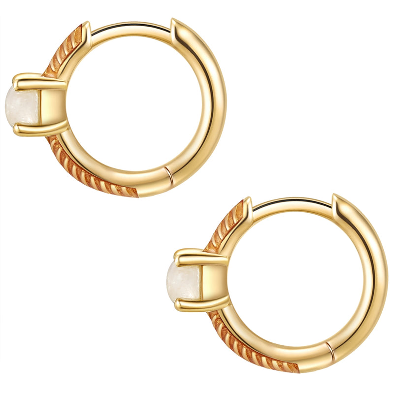 Creolen gold mit Mondstein