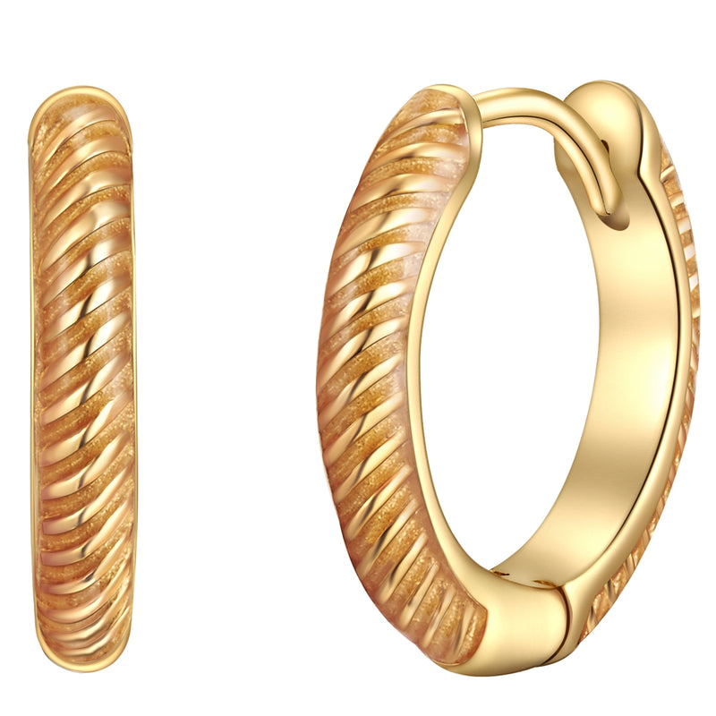 Creolen mit Emaille in goldfarben