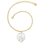 Armband gold große Perle