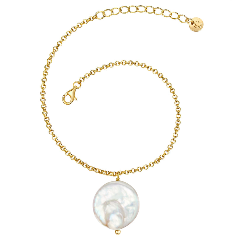 Armband gold große Perle
