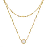 Hals Kette zweireihig gold Opal (synth.)