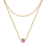 Halskette gold Amethyst zweireihig