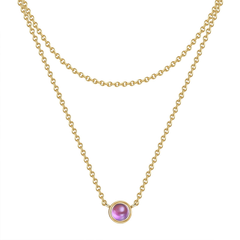 Halskette gold Amethyst zweireihig
