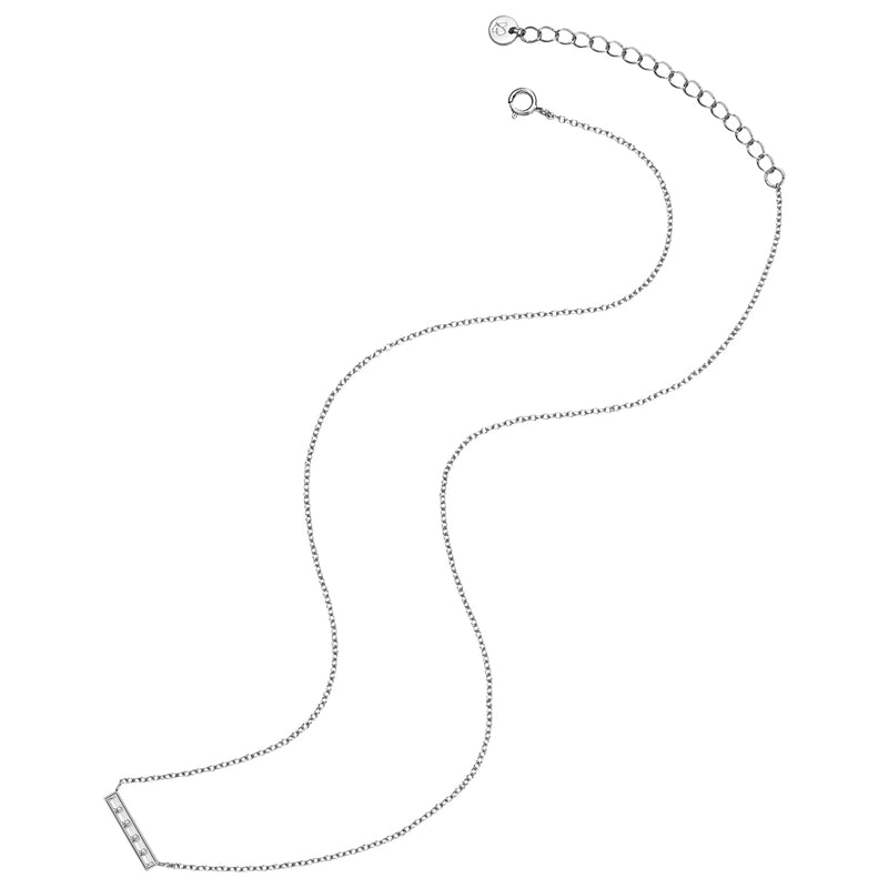 Kette mit Zirkonia-Steg silber