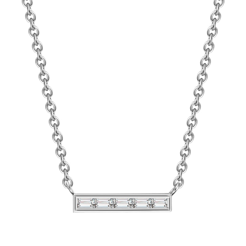 Kette mit Zirkonia-Steg silber