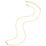 Kette mit Zirkonia-Steg gold