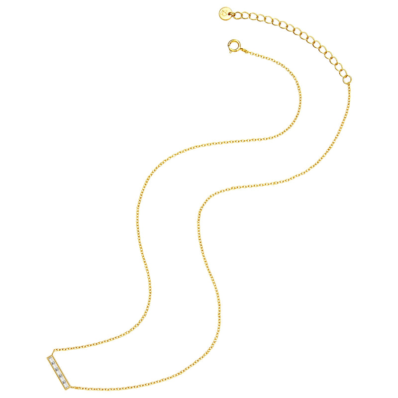 Kette mit Zirkonia-Steg gold