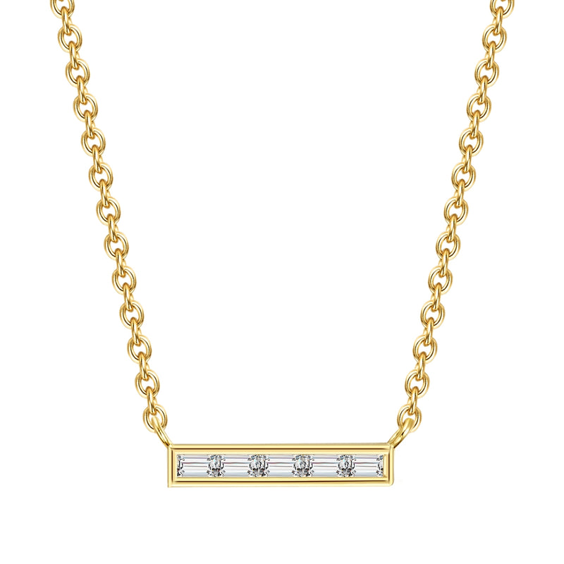 Kette mit Zirkonia-Steg gold