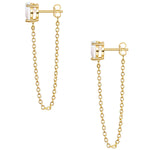 Ohrringe Stecker Herz Mondstein (synth.) gold