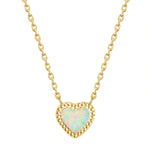 Herz Kette gold Opal (synth.)