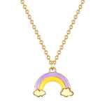 Halskette Kinder gold Regenbogen Emaille