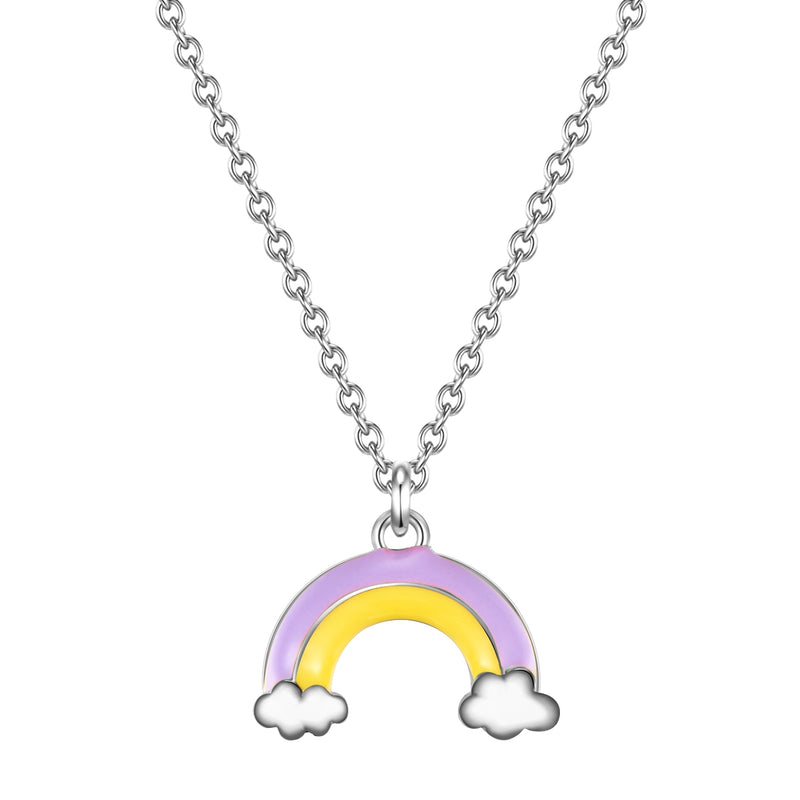 Kinder Halskette silber Regenbogen Emaille