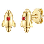 Kinder Ohrringe gold gold Rakete Zirkonia